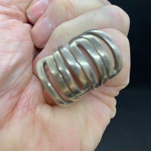 Sterling silver knuckle to knuckle solid ring
